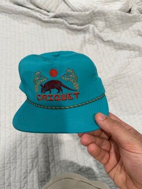 Criquet Teal Baseball Cap with Contrast Black Trim